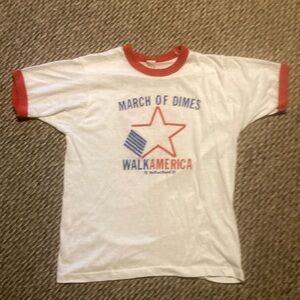 True Vintage March of Dimes Walk America Charity Ringer Tee